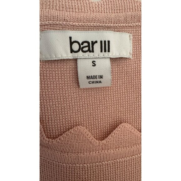 2/$30 NWT Bar III Size Small Pink Sleeveless Scallop Trim Top Polyester/Viscose - Picture 4 of 16